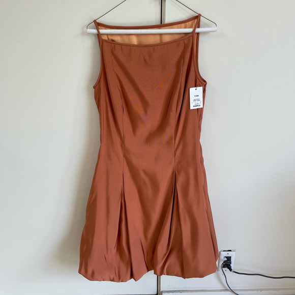 Tom And Linda Pratt Orange Silk Bubble Dress - Picture 2 of 7